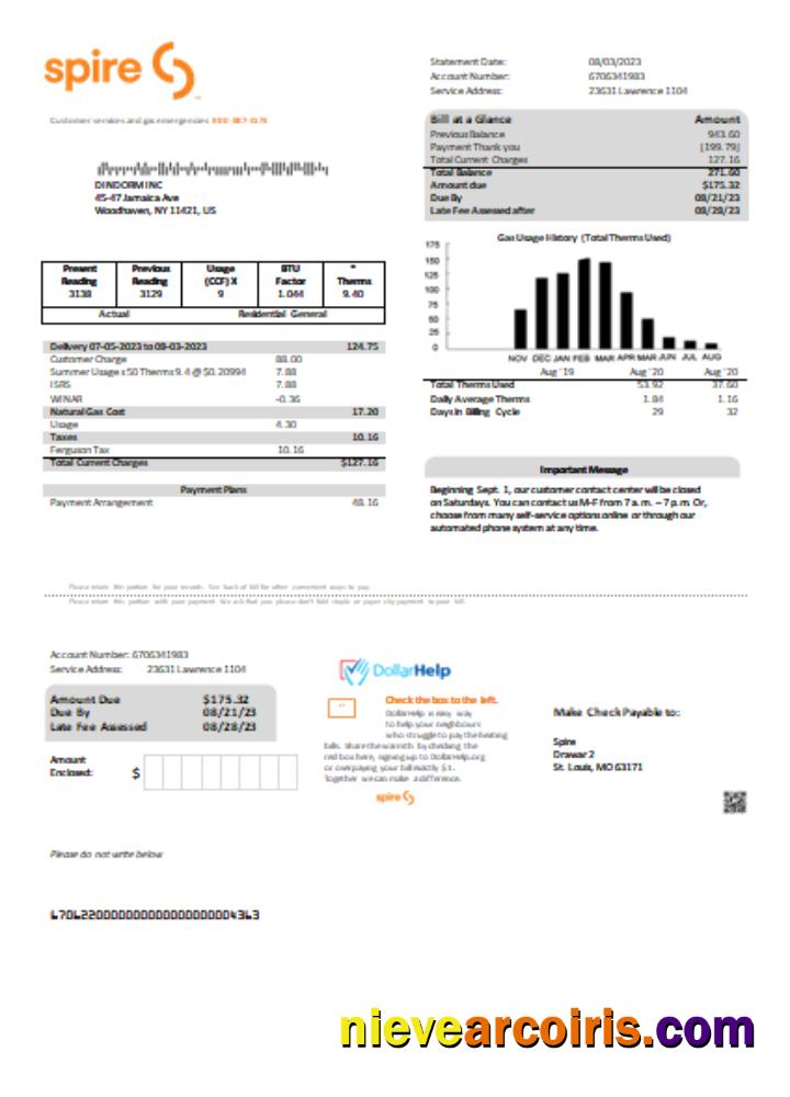 Spire gas utility business bill